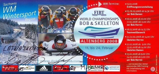 Lettisches Skeleton Team, WM 2008